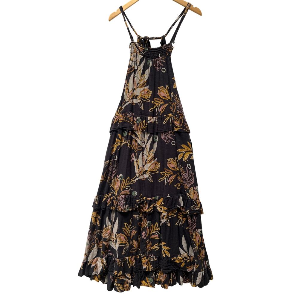 Free People Anita Botanical-Print Maxi Dress Size S
